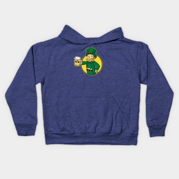 Saint Patrick's Day Gamer Beer Drinking Irish Leprechaun Kids Hoodie by BoggsNicolas